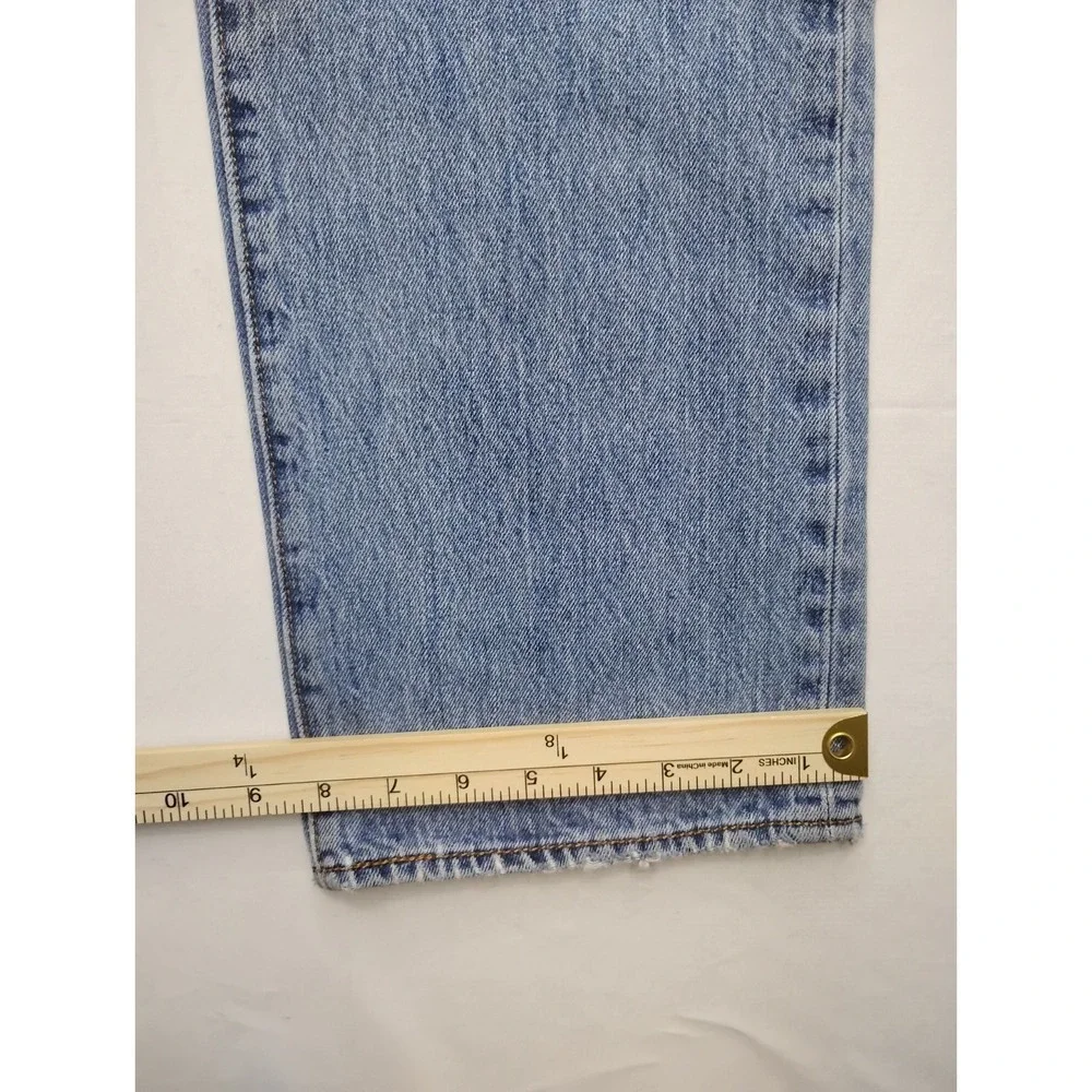 Levis 501 Jeans 34x34 Light Wash Blue Denim Button Fly Trashed Distressed